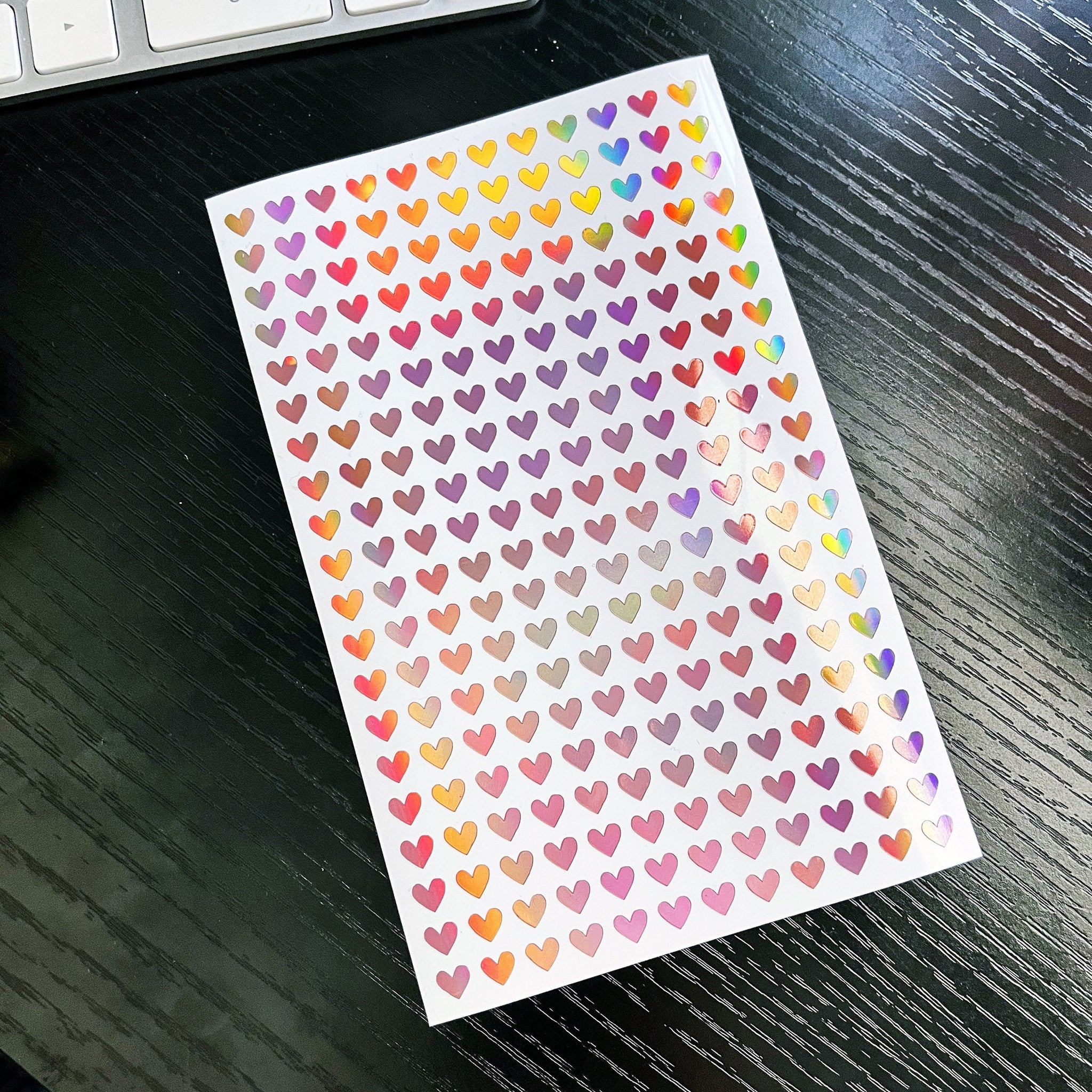 Mini Heart Stickers | Rose Gold Holographic Heart | Planner Stickers