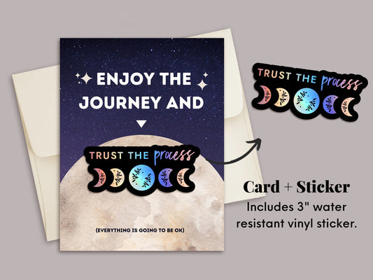 Trust the Process Sticker + Encouragement Card | Greeting Card | Words of Encouragement | Encouragement Gift | Encouraging Sticker