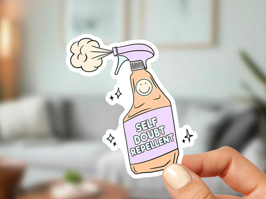 NEW! Self Doubt Repellent Sticker for Mental Health Self Love Affirmation Positive Self Care Self Love Boundaries Laptop Sticker